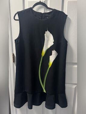 Victoria Beckham for Target Black Sleeveless Ruffle-Hem Dress